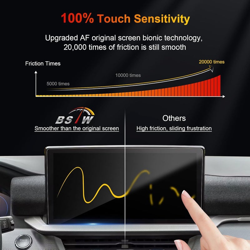 BSTW for 2023 Ford Escape Screen Protector for 2023-2025 Escape Platinum/ST-Line Elite/PHEV SYNC 4 13.2" Touchscreen for 2025 Escape Accessories Tempered Glass Protective Film (Escape 13.2-In HD) - Image 5